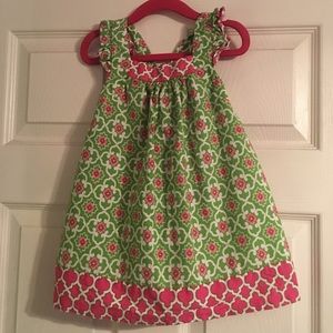Spring dress size 24m green and pink. Easter